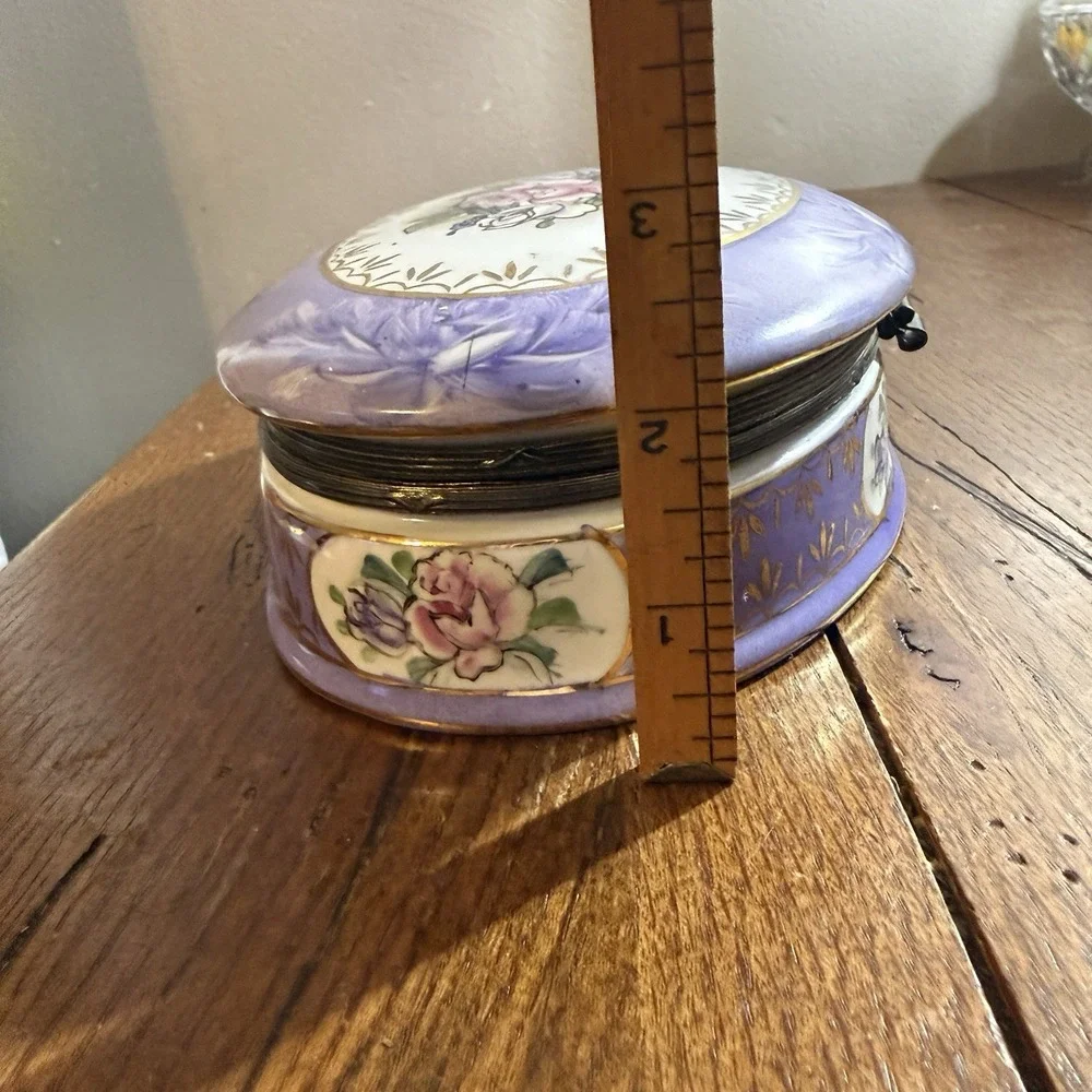 Vintage Limoges China Floral Hinged Trinket Box